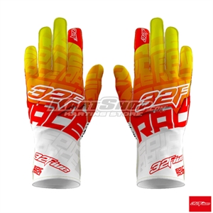 32Five Kørehandsker, EPIC RACE,  Hvid / Fluo Orange2Gul