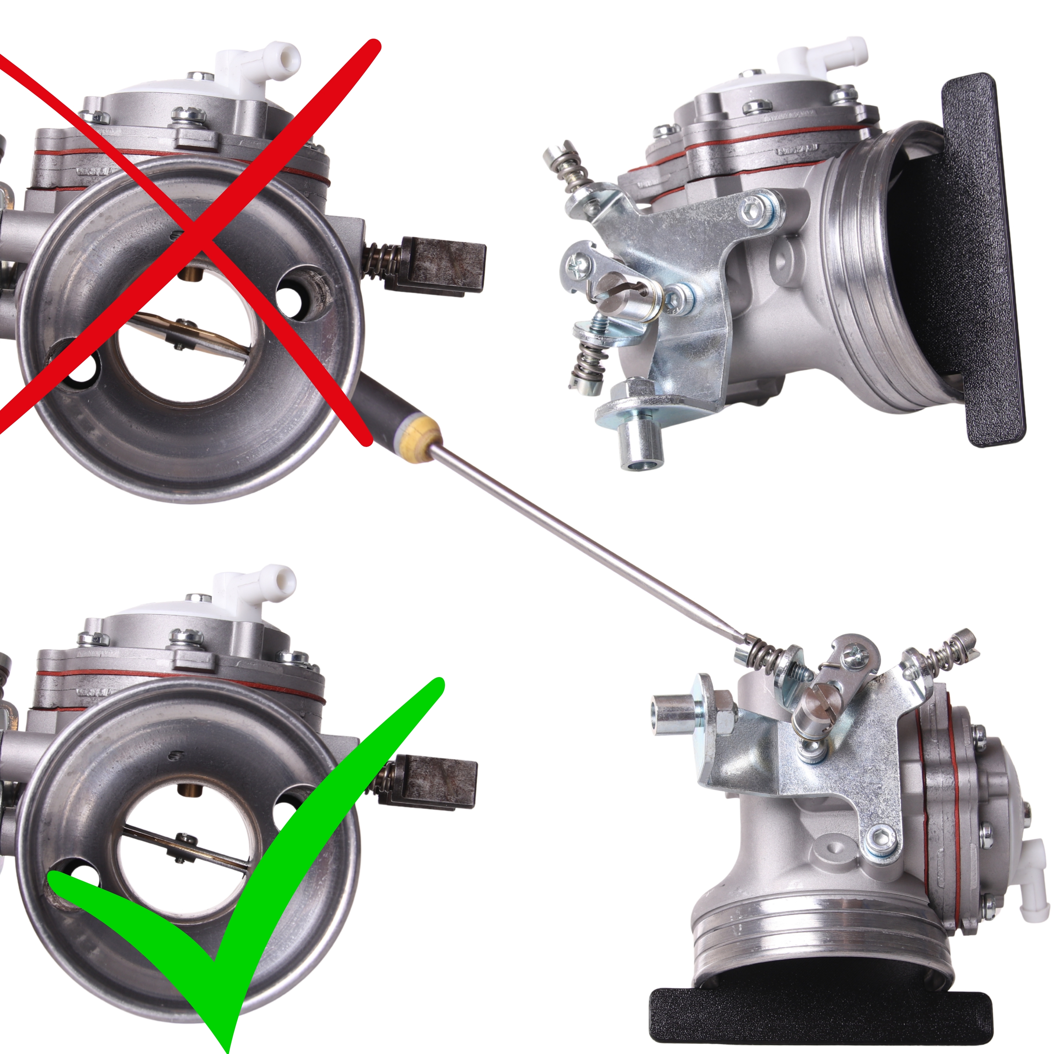 Justering af gasspjæld – skal stå helt lodret