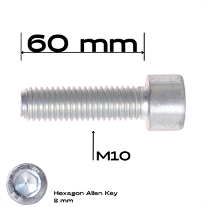 Cylinderbolt, M10 x 60 mm