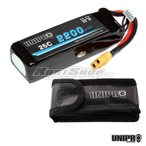 Batteri for UniGo, LiPo, 11,1V 2200 mAh, Inklusiv Safe Bag