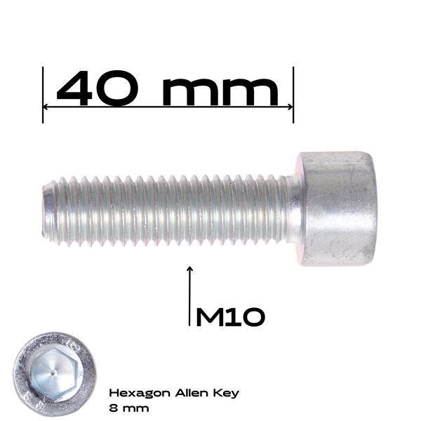 Cylinderbolt, M10 x 40 mm
