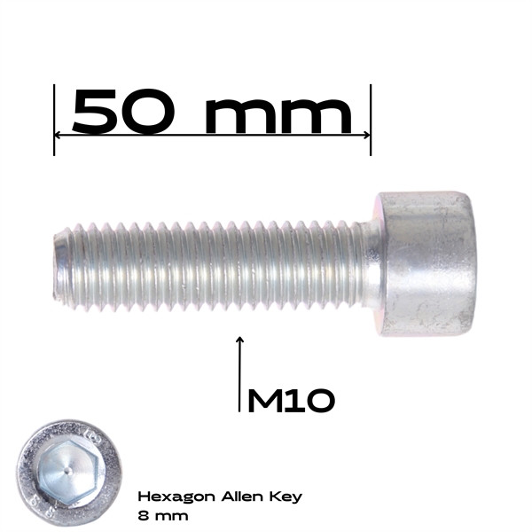 Cylinderbolt, M10 x 50 mm