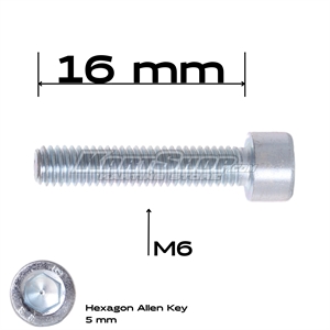 Cylinderbolt, M6 x 16 mm