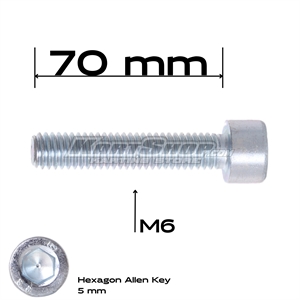 Cylinderbolt, M6 x 70 mm