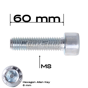 Cylinderbolt, M8 x 60 mm
